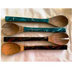 Artículo en Oferta, Accesorios de Cocina, Juego de Servidores de Ensalada de Acacia, Ecológico, Apto para Lavavajillas, Utensilios para Ensalada, Hecho en India - Product Image 2