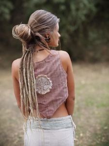 Khadi Vest 100% algodón Boho Fairy ropa para festivales orgánicos pequeño Chaleco de Geometría Sagrada con característica transpirable - Product Image 2