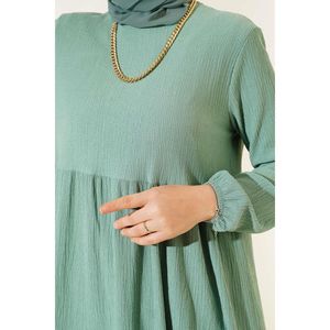 Túnica de manga elástica verde almendra para mujer Blusas y camisas para mujer - Product Image 3