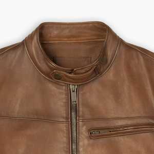 Veste de motard légère en cuir véritable personnalisée OEM pour hommes Taille XS Marque privée sur le devant en toile Fabricant Commandes en gros pour l'hiver - Product Image 3
