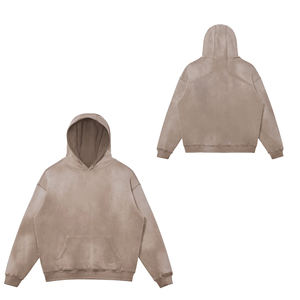 Vente flash Nouveauté Sweat à capuche en molleton 100% coton pour homme Solide délavé au soleil Brodé Respirant Sweat à capuche d'hiver avec poche - Product Image 6