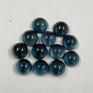 Meilleur achat beau naturel 7mm topaze bleue de londres ronde Cabochon à dos plat pierres précieuses en vrac au prix de gros - Product Image 3
