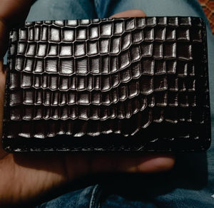 Top Grain Genuine Leather Vintage <b>Wallet</b> for Men <b>RFID</b> <b>Blocking</b> Bi-fold Open Closure Lightweight Credit Card Holder with Diamonds - Product Image 3