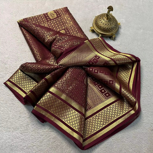 ส่าหรีผ้าไหมบริสุทธิ์ที่สวยงาม - Product Image 1