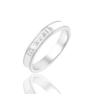 Til Death Dainty Silver Ring Ring ขายดีขายดีมาแรงซ้อนกันครบรอบและสัญญาวงแหวนด้วยการตั้งค่าที่มองไม่เห็น - Product Image 2