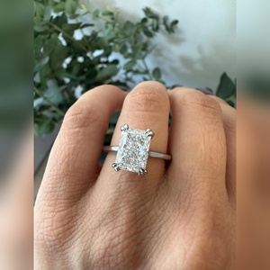 Bague en diamant de laboratoire de qualité supérieure, taille radiant, 2,00 carats, double griffe, prix d'usine, fabricant - Product Image 6