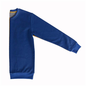 Deux tons bleu jaune sweat dernière conception automne hiver hommes et femmes couleur correspondant sweats respirant col rond 2025 - Product Image 4