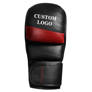 Rouge Noir Couleur contrastée Léger Matériau en cuir antidérapant Service OEM Qualité supérieure Nouveaux gants de boxe MMA faits à la main - Product Image 5