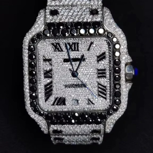 นาฬิกาข้อมือผู้ชายสุดหรูแบบสั่งทำพิเศษ สไตล์ฮิปฮอป ประดับเพชรเต็มเรือน ราคาไม่แพง นาฬิกาแฟชั่นทำมือ - Product Image 1