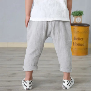 Pantalon Harem Décontracté pour Filles, Style Cargo et Western en Jean Délavé pour l'Été, pour Enfants - Product Image 1
