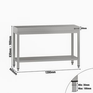 โต๊ะกลางสแตนเลสเชิงพาณิชย์ ECO - 1200x600 มม. - พร้อมชั้นวางด้านล่าง - Product Image 2