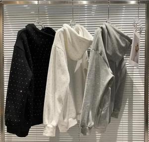 Pull-over à capuche XL personnalisé pour hommes Sweat-shirt en molleton de coton brodé de luxe Streetwear Sparkly Bling Diamond Rhinestone XS - Product Image 6