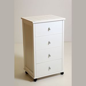 รถเข็นเก็บของไม้บีชแท้พร้อมท็อปเซรามิกดีไซน์ทันสมัย - Product Image 1