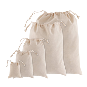 Sac à cordon en coton imprimé personnalisé | Petit sac de rangement écologique avec longue poignée pour offrir - Product Image 2