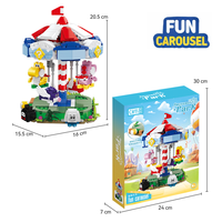 Jouets en briques pour enfants Super Marioed 2026, ensembles de construction de manèges, manège, carrousel, MOC en plastique, amusement