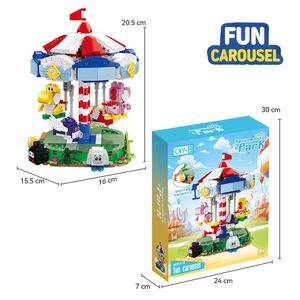 Jouets en briques pour enfants <span class=keywords><strong>Super</strong></span> Marioed 2026, ensembles de construction de manèges, manège, carrousel, MOC en plastique, amusement - Product Image 5
