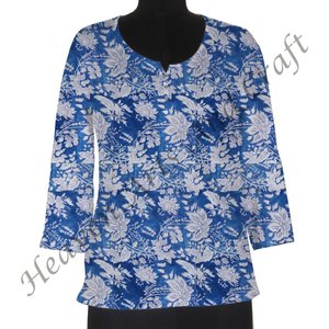 Kurtis indien pour femmes, robe courte décontractée imprimée bloc à la main, robe courte en coton de créateur, tenue à la mode pour femmes, au prix de gros - Product Image 4