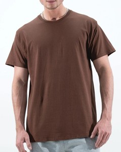 Hommes 100% coton t-shirt col rond décontracté à manches courtes régulier haut uni blanc en vrac vêtements à la mode nouveau été t-shirt RRI-TS-18 - Product Image 1