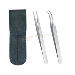 อุปกรณ์แต่งหน้าสำหรับขนตาปลอมแหนบปลายแหลมปลายแหลมแบบโค้งตรงทำจากสเตนเลสสตีล - Product Image 3