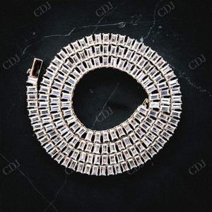 ห่วงโซ่เทนนิสฮิปฮอปสีเงินชุบทองสร้อยคอเพชรกับเพชรโมอิสซาไนต์สำหรับเป็นของขวัญครบรอบสไตล์ทางศาสนาของเขา - Product Image 2