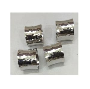 Curved Edge <b>Silver</b> <b>Napkin</b> Ring Sculpted Handcrafted Metallic Design for Modern Table Presentation - Product Image 4