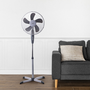 Ventilatore a piantana / 40 cm x 139 cm. 5 lame, bianche e grigie - Product Image 3