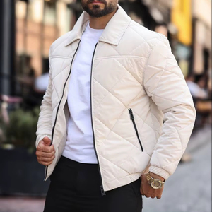 แจ็กเก็ตซาตินสำหรับผู้ชาย, เสื้อแจ็กเก็ตกันน้ำมีกระเป๋ามีซิปเสื้อโค้ทสไตล์แฟชั่น - Product Image 1