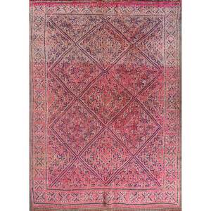 Tapis en laine géométrique Nuray rose et violet noué à la main pour la décoration de la maison et du salon, tapis de Jaipur, produit américain - Pae-4525 - Product Image 1