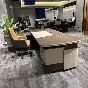 2025 Foshan Factory Customized L-Shaped Luxury Executive <b>Desk</b> Modern <b>Wooden</b> Eco-Friendly Commercial Use Easy Assembly Extendable - Product Image 5