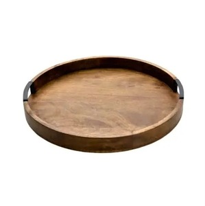 ถาดเสิร์ฟชาไม้ทรงกลมขนาดใหญ่ถาดเสิร์ฟชากาแฟสำหรับห้องครัวปาร์ตี้บาร์อาหารเช้า - Product Image 1
