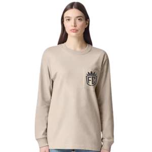 Women Classic Long Sleeve Cotton <b>T</b> <b>Shirt</b> Crewneck Casual Fit Solid Color <b>Pocket</b> Tee Daily Wear Top - Product Image 1