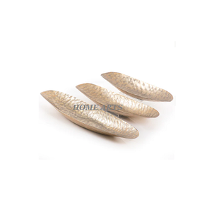 Juego de 3 platos de comida de diferentes tamaños Plato de servicio de comida de color dorado de calidad premium al precio más barato - Product Image 1