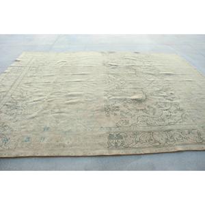 Turkish Rug <b>9</b>,1x12 ft, Gray Blue Moroccan Wool Vintage Rug - Product Image 2