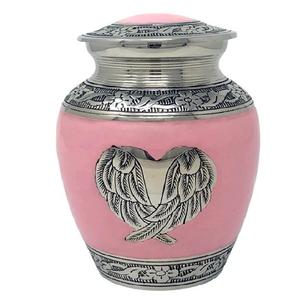 Urnes funéraires en laiton de haute qualité avec gravure en étain couleur noire et rose urnes funéraires en métal fini pour cendres humaines - Product Image 1