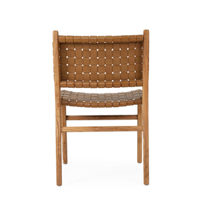 Silla de comedor de madera maciza de estilo nórdico de Dallas con asiento de cuero genuino para uso doméstico en hoteles o apartamentos - Product Image 5