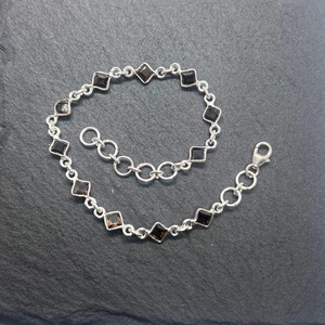Bracelet tennis tendance en argent sterling 925 avec pierre précieuse en quartz fumé, fait à la main, cadeau pour femme, certifié par un tiers - Product Image 2