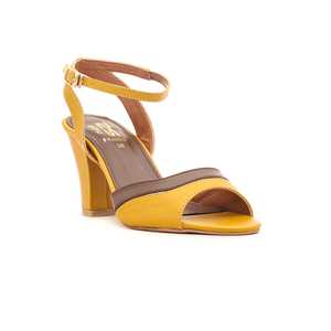 Amarillo Formal FR4998 Correa en el tobillo Tacón Sandalia Diseño de Punta abierta Plantilla de PU transpirable Moda Evergreen para verano Uso al aire libre - Product Image 3