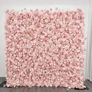 DKB豪华婚庆装饰用品定制5D粉色一个大的人造花附在墙上用陶瓷制成