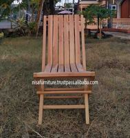 Chaises pliantes en teck massif Wood Bali pour la plage, le jardin et la terrasse indonésienne, meubles d'extérieur, chaises de salle à manger