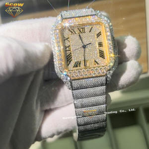 <span class=keywords><strong>Reloj</strong></span> <span class=keywords><strong>de</strong></span> Lujo Personalizado <span class=keywords><strong>de</strong></span> Alta Calidad para Hombre, con Cristal <span class=keywords><strong>de</strong></span> Hielo VVS Moissanite, Estilo <span class=keywords><strong>Cartier</strong></span>, Caja Cuadrada Mecánica, Envuelto, 40 mm, Estilo Hip Hop - Product Image 5