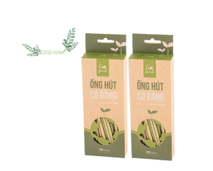 100% pailles d'herbe biologiques écologiques du Vietnam pailles à boire jetables biodégradables naturelles - Product Image 1