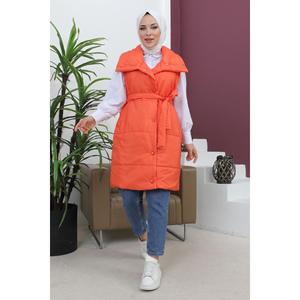 Gilet à col rond élégant style trench, vêtement d'extérieur à manches longues, longueur normale, décontracté - Product Image 6