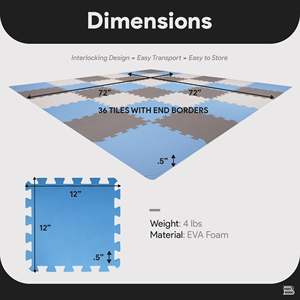 Tappetino Puzzle in Schiuma Spessa 36 Pezzi BalanceFrom Fitness per Esercizi e Giochi Sportivi - Product Image 4