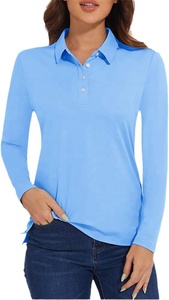 Polos casuales de algodón 100% de manga larga para mujer de alta calidad - Product Image 5