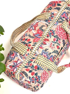 Sac de voyage décontracté en coton imprimé à la main, de luxe, écologique, de haute qualité, grande capacité, fermeture éclair, multi-usages - Product Image 4