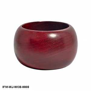 Brazalete de Madera Hecho a Mano, Color Borgoña Oscuro, Pulido, Redondo y Grueso, para Mujer, Regalo para Ella - Product Image 1