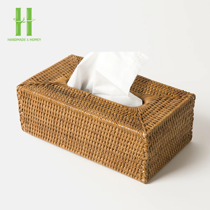 Boîte à mouchoirs en rotin de haute qualité Porte-mouchoirs en rotin durable de haute qualité pour la décoration de table fabriquée au Vietnam - Product Image 4