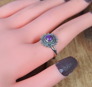 Anillo de Plata de Ley 925 con piedras preciosas turquesa, joyería hecha a mano, anillo de estilo bohemio de plata, joyería para mujer, regalo de boda para esposa - Product Image 2