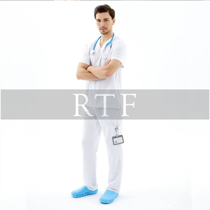 Pantalon uniforme de médecins médicaux d'automne avec taille élastique manches longues tissus de marque privée de brut à fin - Product Image 5