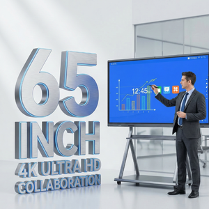Tableau blanc interactif 4K UHD de 65 pouces pour projets en gros, compatible Android 12/13/14/15 et Windows 10/11, système double OPS, tactile 40 points, OEM/ODM - Product Image 1